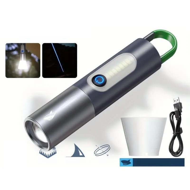 Rechargeable Flashlight Powerful Laser Camping Usb Long Duration Flash Lamp Super High Power Brightness LED Portable Flash Lamp (P-2684)