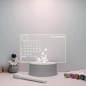 Night Light, Transparent Note Board Erasable Writing Message Board Home Desktop Small Whiteboard Table Lamp